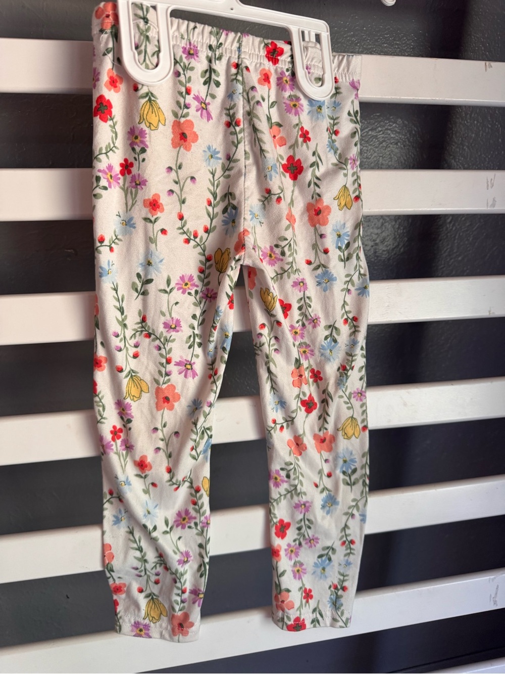 wonder nation Cream Floral Leggings with Multicolor Flowers